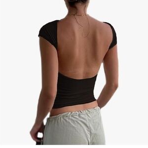 NWOT Black Backless T-shirt